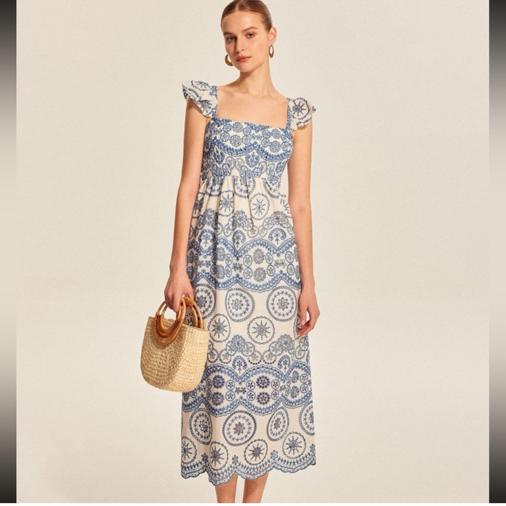 Commense Eyelet Embroidered Midi Dress - Picture 4 of 12